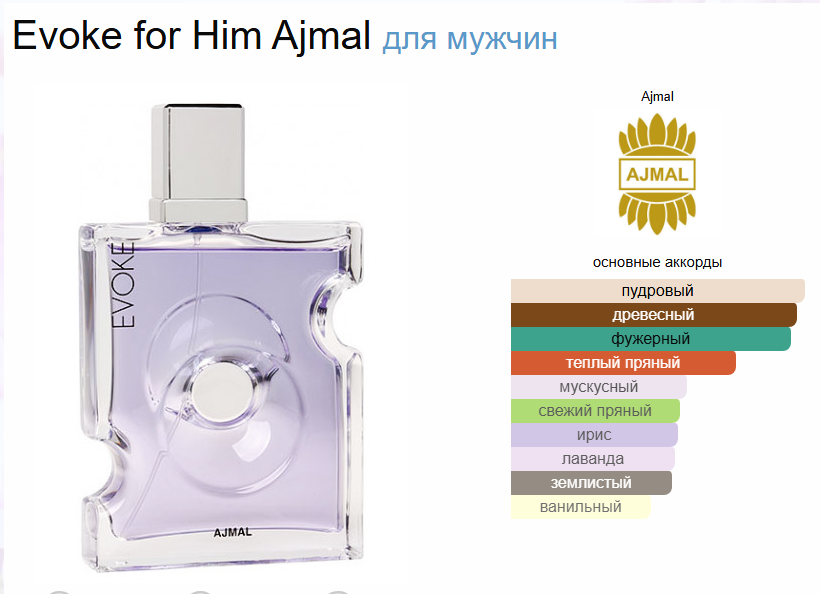 Духи Аджмал Эвок для Него Evoke for Him Ajmal 100 мл