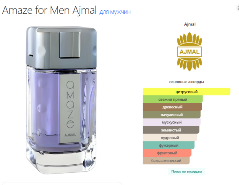 Духи Amaze for Men Ajmal Амаз Мужской Аджмал 100 мл