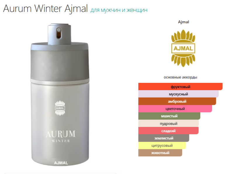 Аджмал Аурум Винтер Ajmal Aurum Winter 75 мл