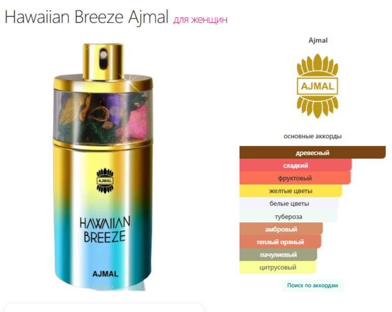 Духи Hawaiian Breeze Ajmal Аджмал Гавайский Бриз 75 мл (копия)