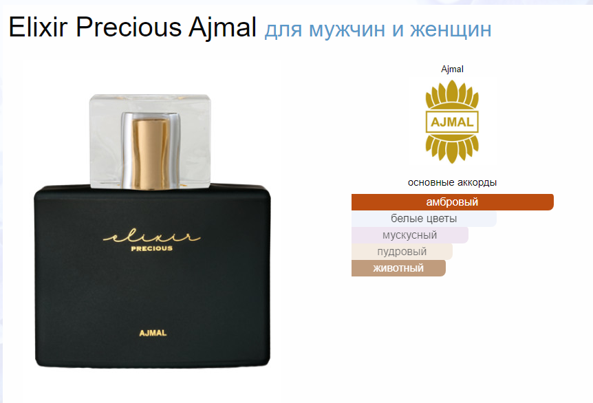 Духи Аджмал Дорогой Эликсир Elixir Precious Ajmal 75 мл