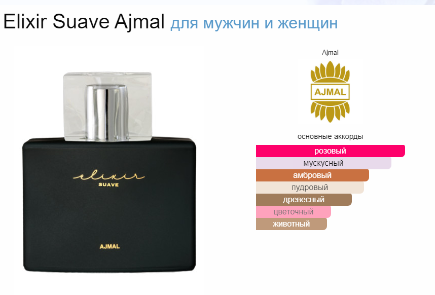 Духи Аджмал Эликсир Саваж Elixir Suave Ajmal 75 мл