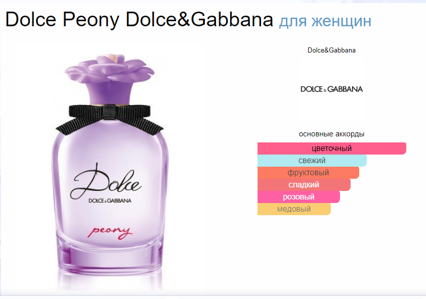 Дольче Пион Дольче Габбана Dolce Peony Dolce&Gabbana EDP 50 мл
