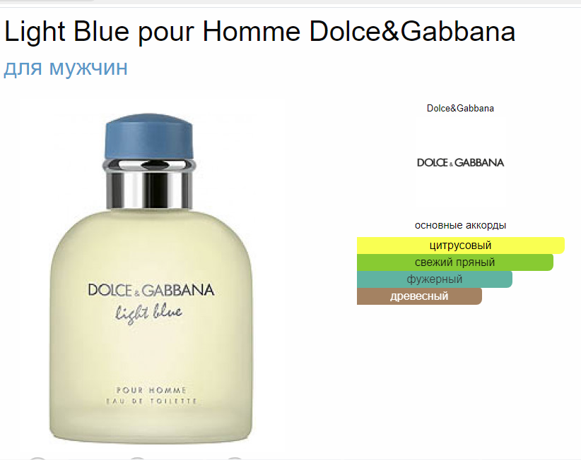 Дольче Габбана Лайт Блю Мужской Dolce&Gabbana Light Blue pour Homme EDT 125 мл