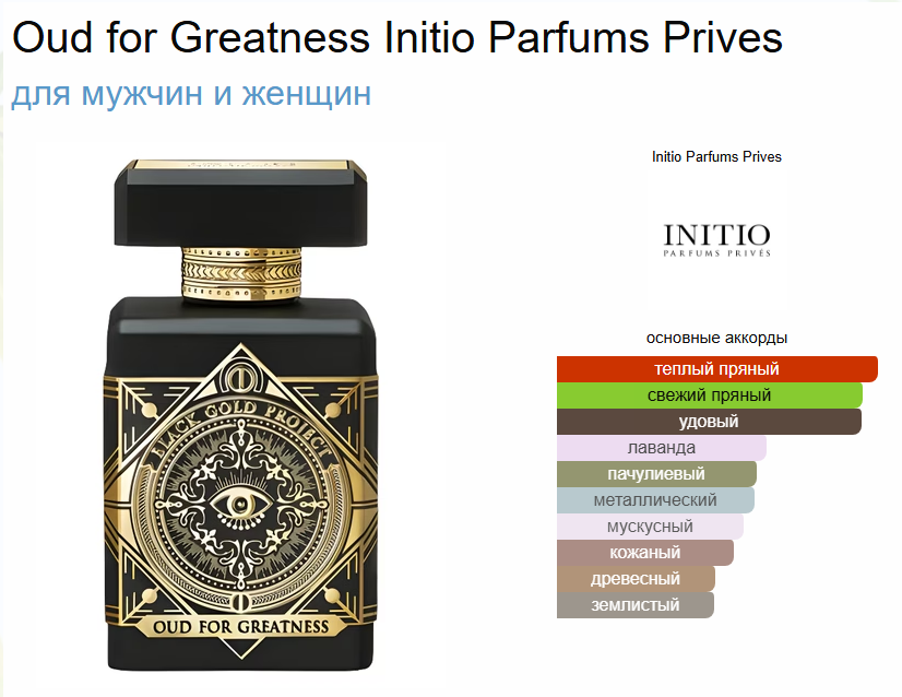 Духи Initio Oud For Greatness Инитио Уд Грейтнесс
