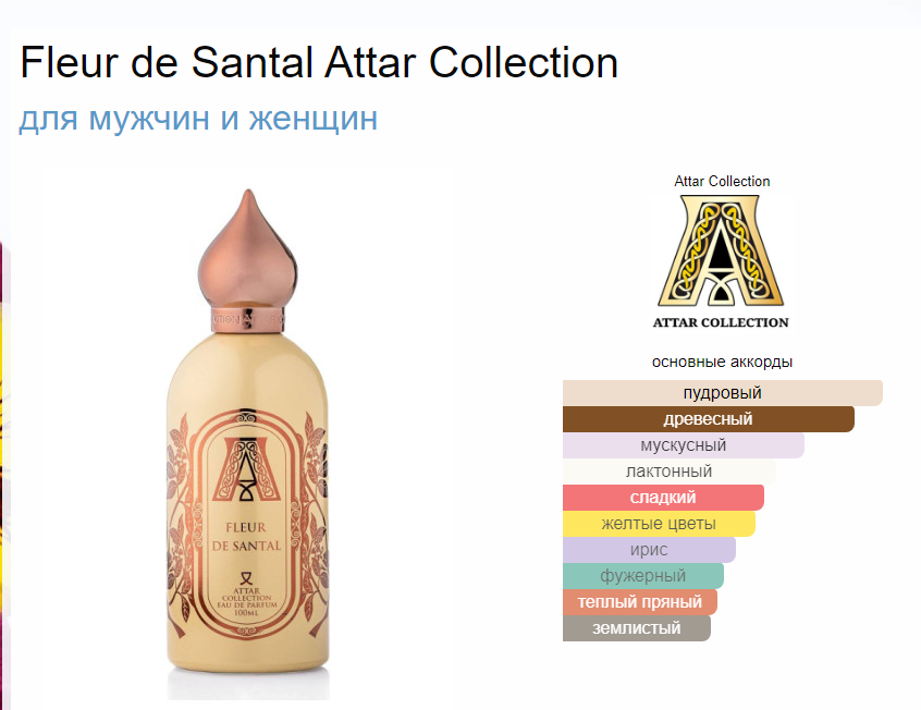 Флер де Сантал Аттар Коллекция Fleur de Santal Attar Collection 100 мл