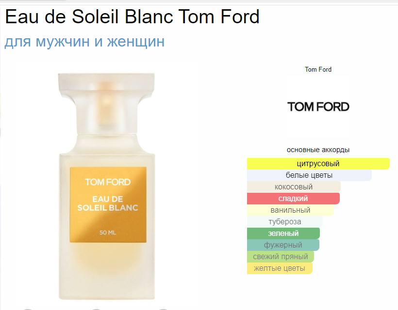 Том Форд Солейл Бланк Tom Ford Soleil Blanc EDP 50 мл