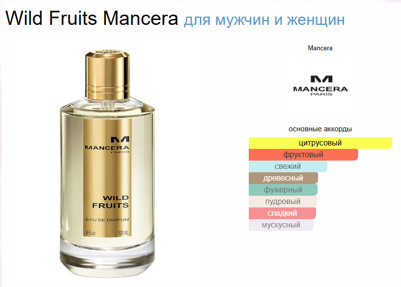 Дикие Фрукты Мансера Wild Fruits Mancera EDР 120 мл